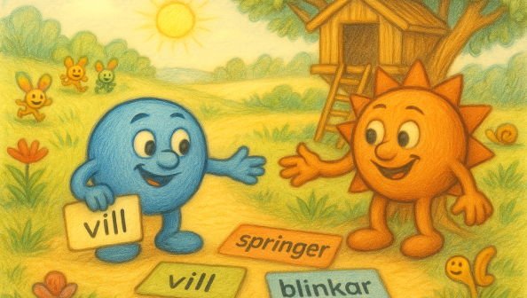 Illustration av Subjekt och Predikat karaktärer