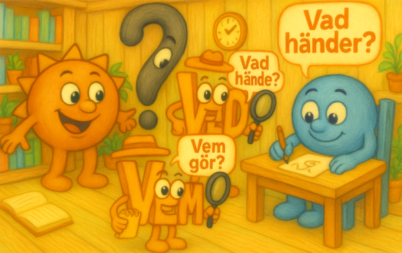 Illustration av Subjekt och Predikat karaktärer