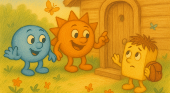 Illustration av Subjekt och Predikat karaktärer