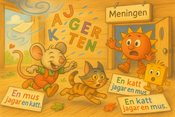 Illustration av Subjekt och Predikat karaktärer