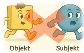 Illustration som visar att Subjekt och Objekt inte ska byta plats.