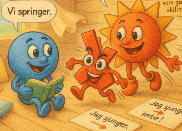 Illustration av Subjekt och Predikat karaktärer