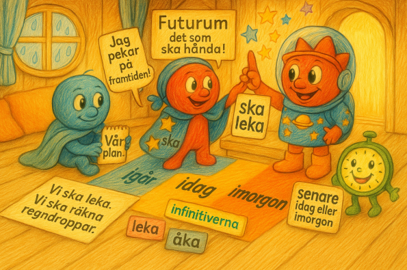 Illustration av Subjekt och Predikat karaktärer