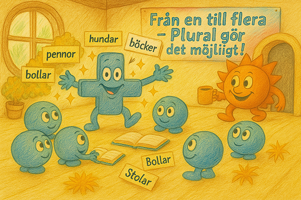 Illustration av Subjekt och Predikat karaktärer