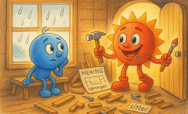 Illustration av Subjekt och Predikat karaktärer