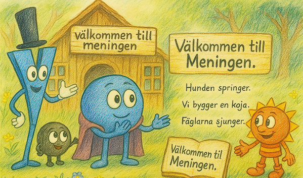 Illustration av Subjekt och Predikat karaktärer
